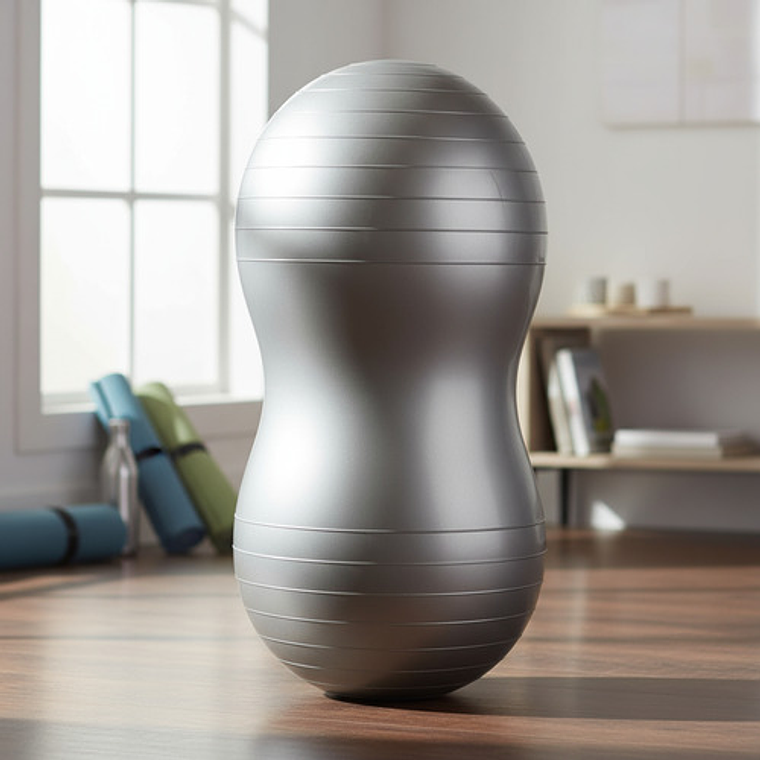 Pelota Ovalada Pilates Mani 45x90cm Yoga Overball Color Plateado 2
