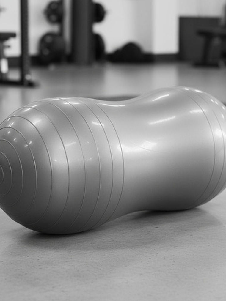 Pelota Ovalada Pilates Mani 45x90cm Yoga Overball Color Plateado 4