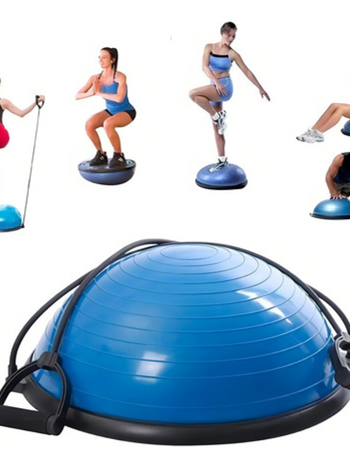 Bosu Balance Balon Con Manillas 60 Cm Color Azul 5
