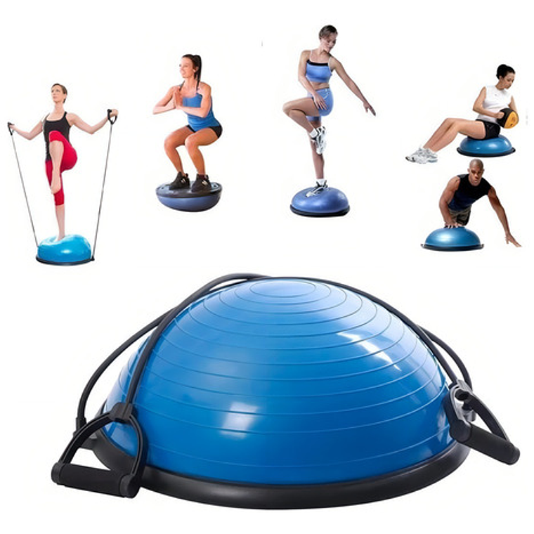 Bosu Balance Balon Con Manillas 60 Cm Color Azul 5