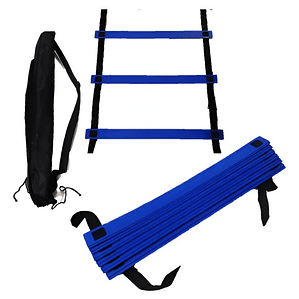 Escalera De Agilidad 12 Peldaños, 6 Metros, Color Azul