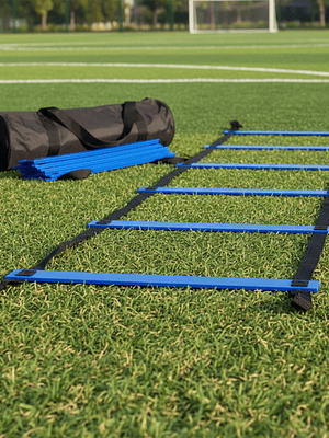 Escalera De Agilidad 12 Peldaños, 6 Metros, Color Azul