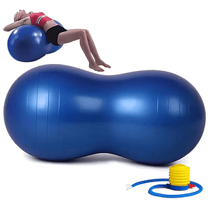 Balón Ovalado Pilates Yoga Tipo Maní 90x45cm Rehabilitación Color Azul