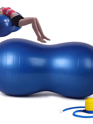 Balón Ovalado Pilates Yoga Tipo Maní 90x45cm Rehabilitación Color Azul