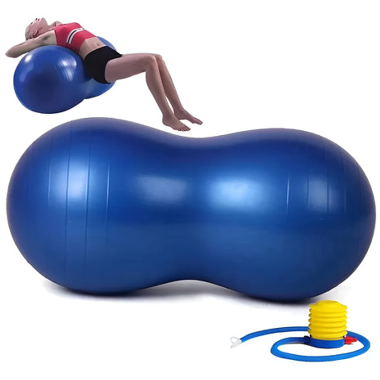 Balón Ovalado Pilates Yoga Tipo Maní 90x45cm Rehabilitación Color Azul 1
