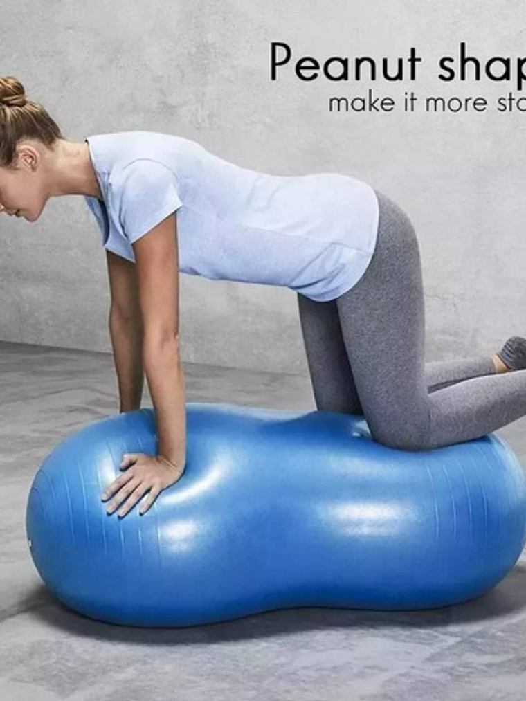 Balón Ovalado Pilates Yoga Tipo Maní 90x45cm Rehabilitación Color Azul 3
