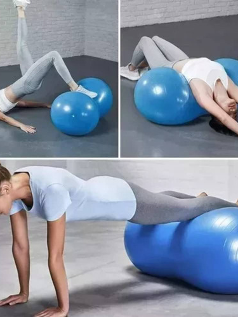 Balón Ovalado Pilates Yoga Tipo Maní 90x45cm Rehabilitación Color Azul 4