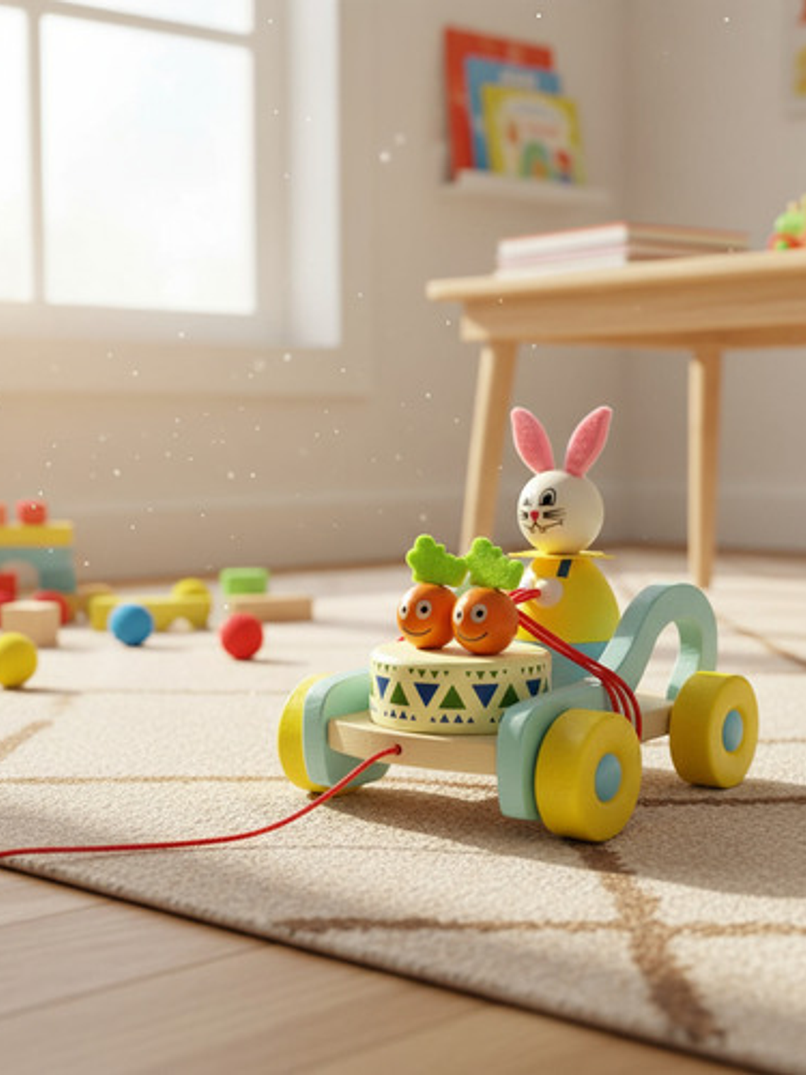 Carritos De Arrastre De Animales De Madera 5