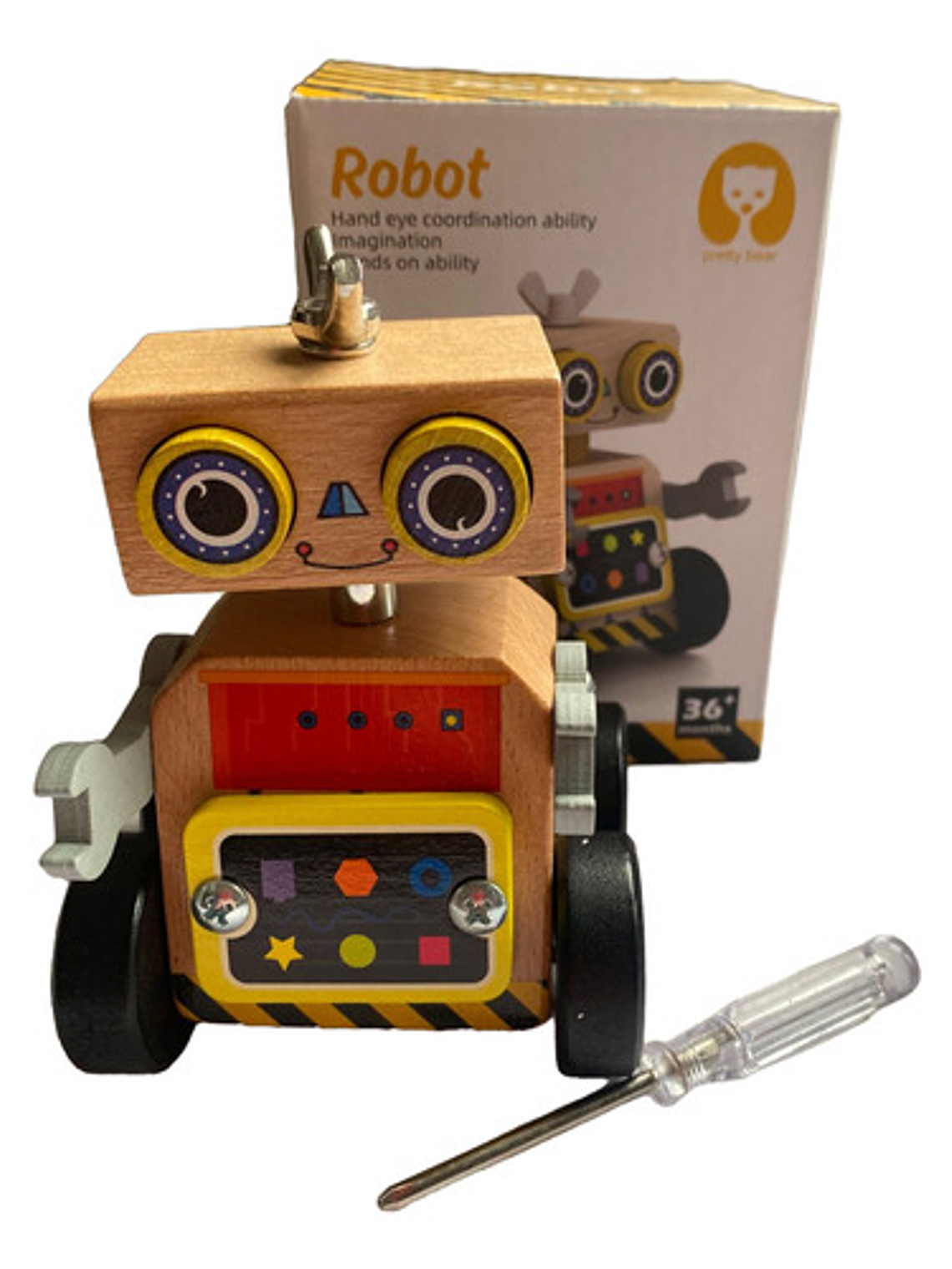 Juguete Educativo Robot Ensamblaje De Madera Montessori 2