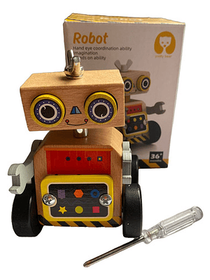 Juguete Educativo Robot Ensamblaje De Madera Montessori