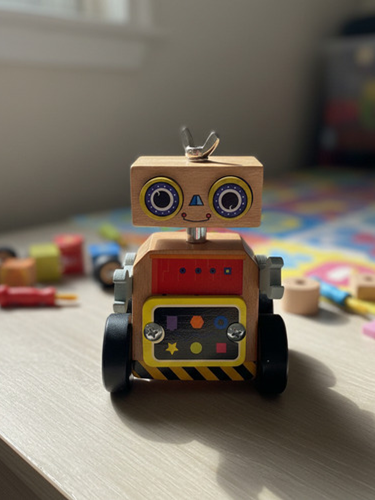 Juguete Educativo Robot Ensamblaje De Madera Montessori 3