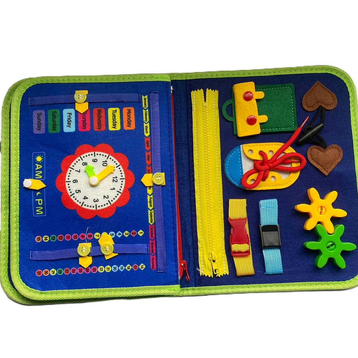 Libro para estimulación sensorial y cognitiva de tela. 1