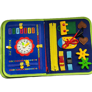 Libro para estimulación sensorial y cognitiva de tela.