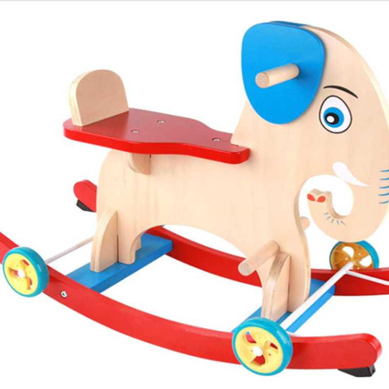 Elefante de madera balancín/correpasillos 2