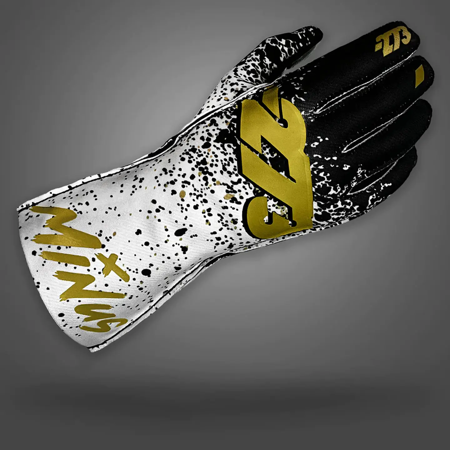 Guante karting -273 DRIP Black/White/Gold 3