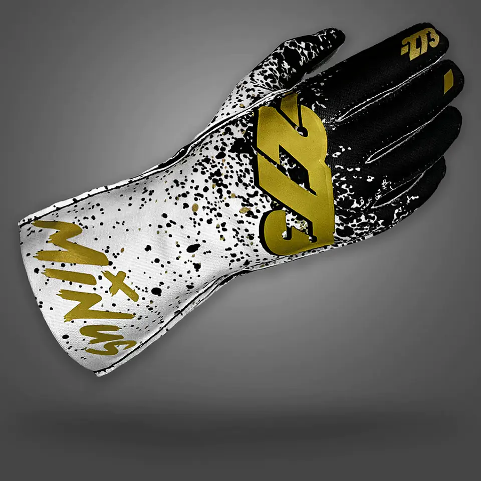 Guante karting -273 DRIP Black/White/Gold 3