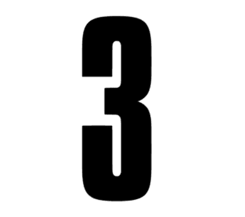 Número adhesivo "3"