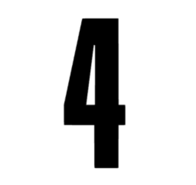 Número adhesivo "4"