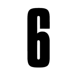 Número adhesivo "6"