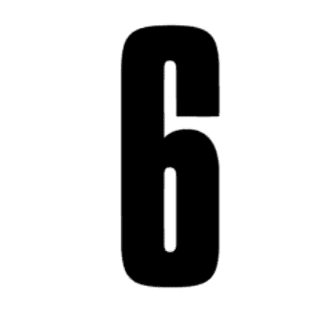 Número adhesivo "6"