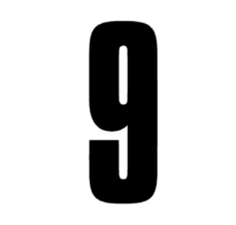 Número adhesivo "9" 
