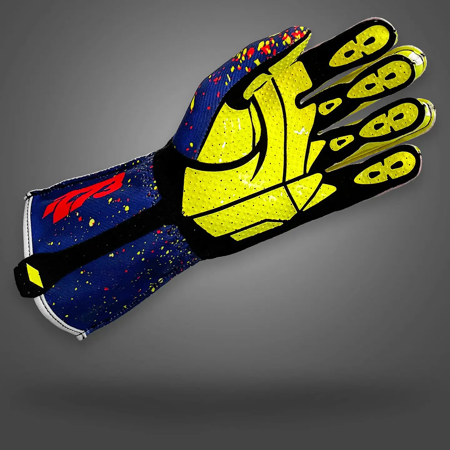Guante karting -273 DRIP V2 Blue/Fluo Yellow/Fluo Red 2