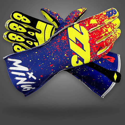 Guante karting -273 DRIP V2 Blue/Fluo Yellow/Fluo Red