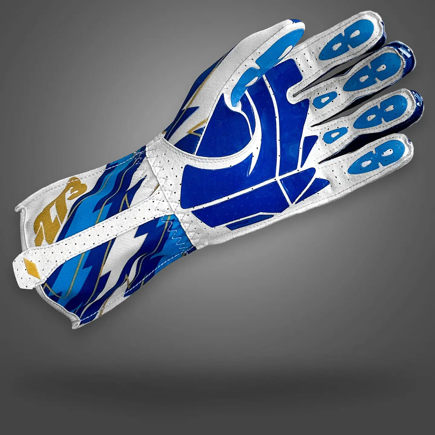 Guante karting -273 BLITZ V3 Blue/White/Gold 2