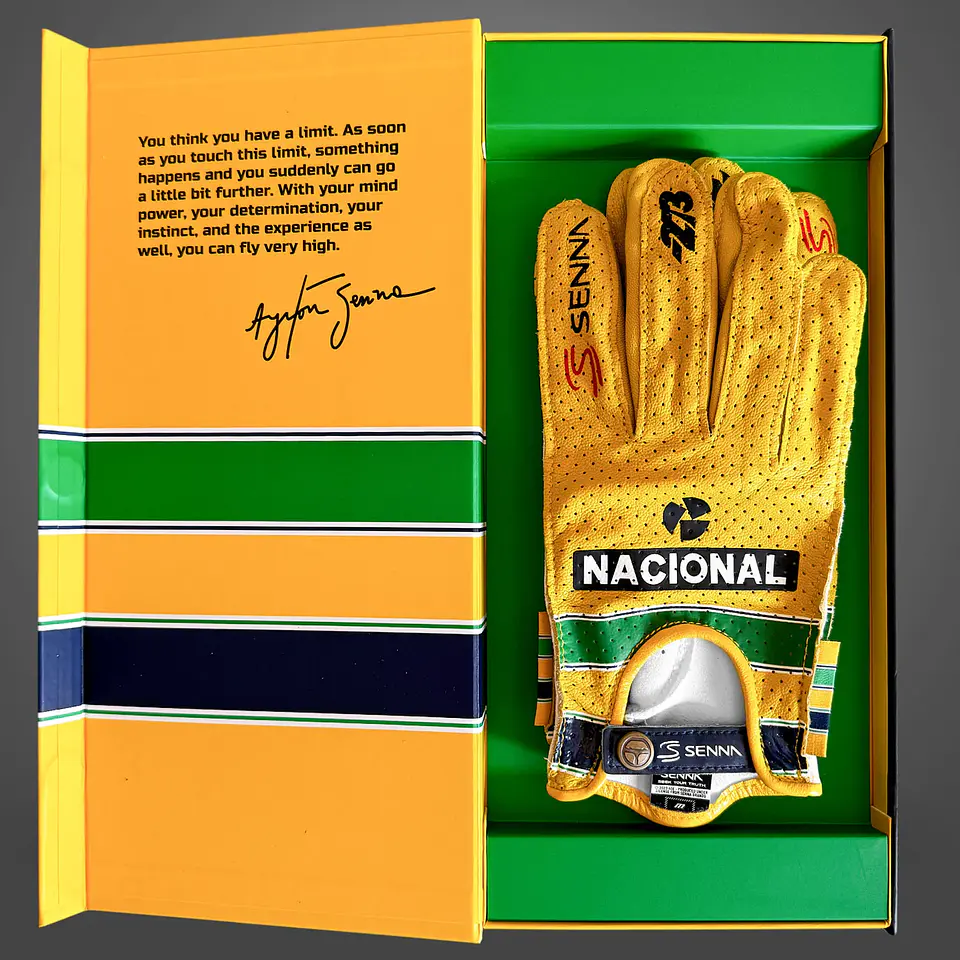 Guante clásico -273 x Ayrton Senna leather - Yellow 5