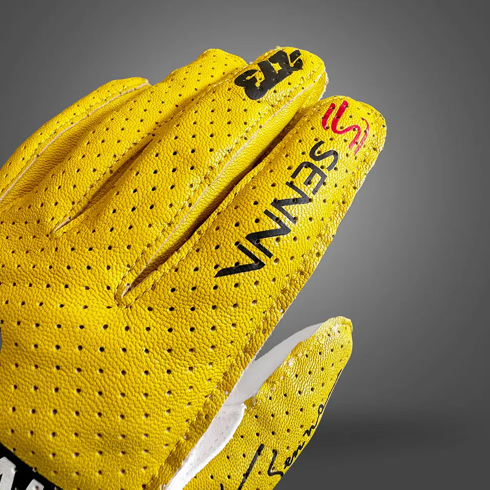 Guante clásico -273 x Ayrton Senna leather - Yellow 6
