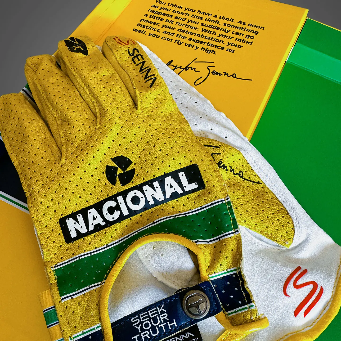 Guante clásico -273 x Ayrton Senna leather - Yellow 4