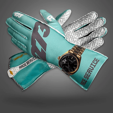 Guante karting -273 X RACE SERVICE AQUA/GREEN