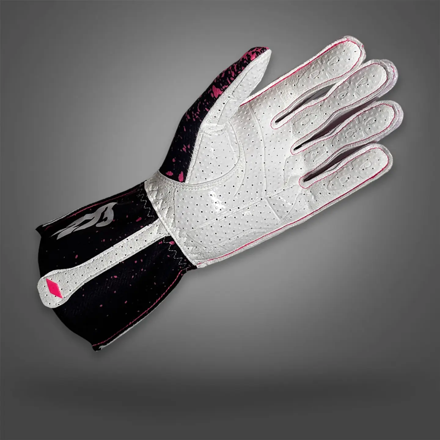 Guante karting -273 DRIP Fluo Pink/Black/White  2