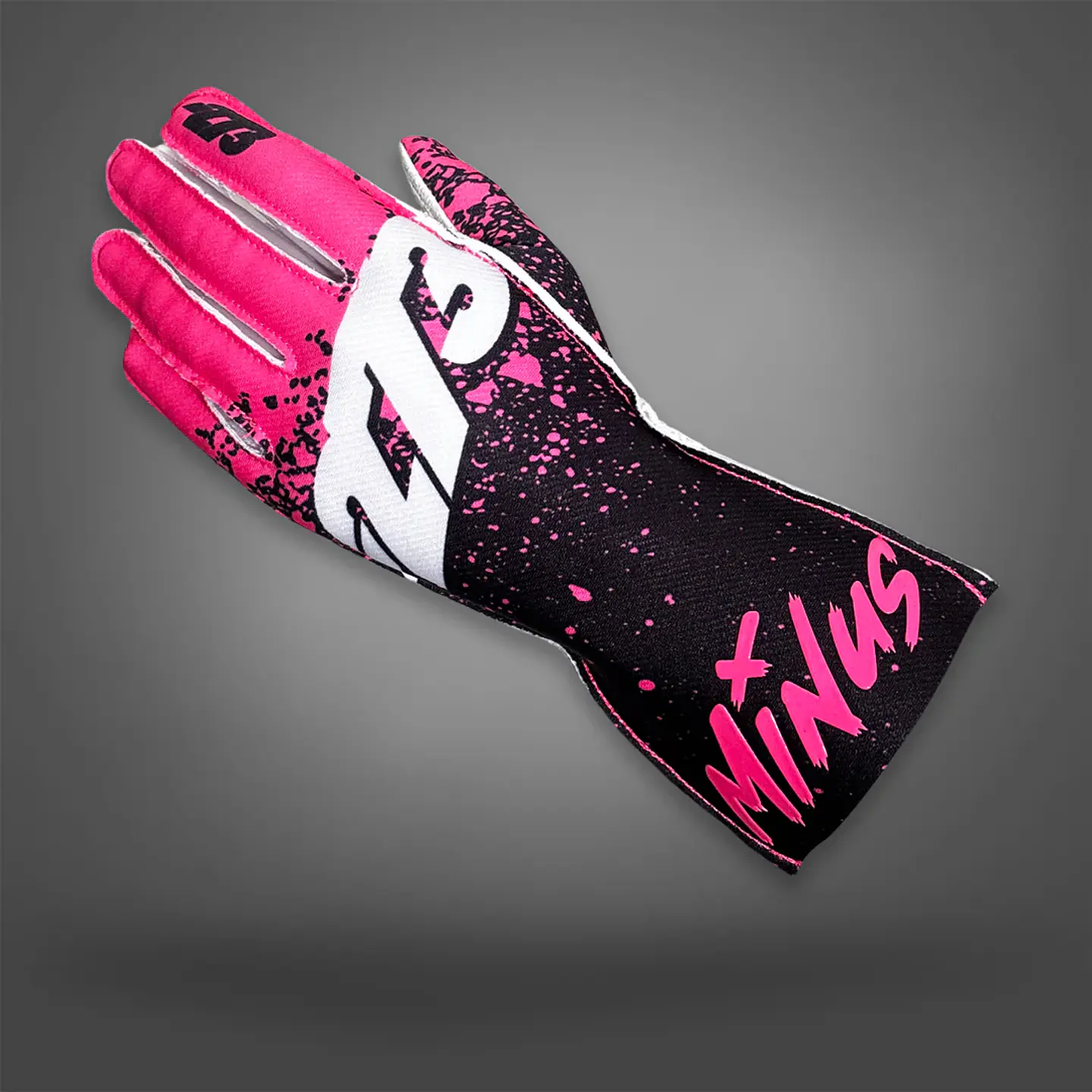 Guante karting -273 DRIP Fluo Pink/Black/White  3