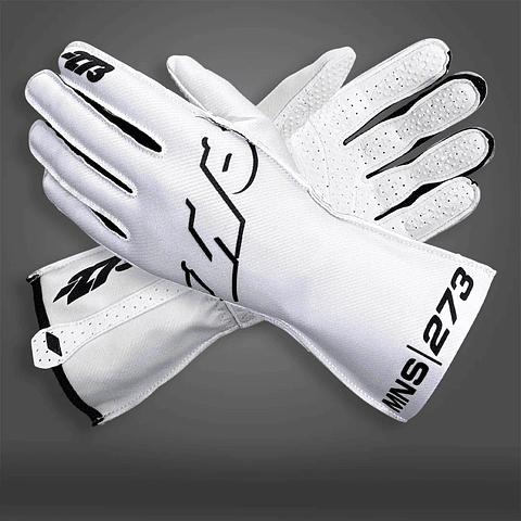 Guante karting -273 MNS-1 WHITE/BLACK