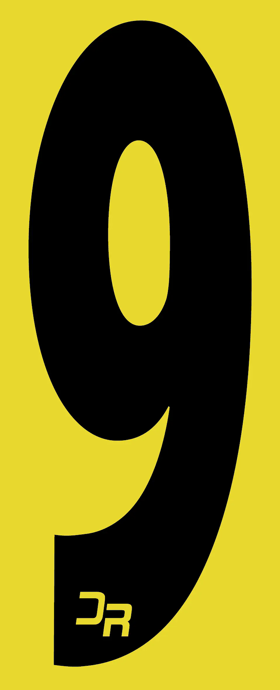 Número adhesivo 15cm con fondo 10