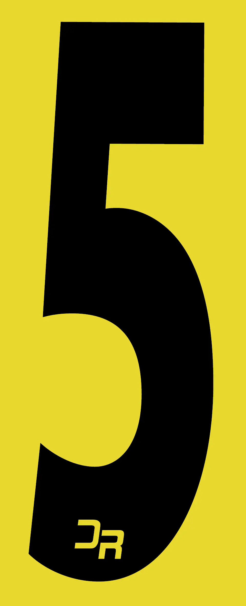 Número adhesivo 15cm con fondo 6