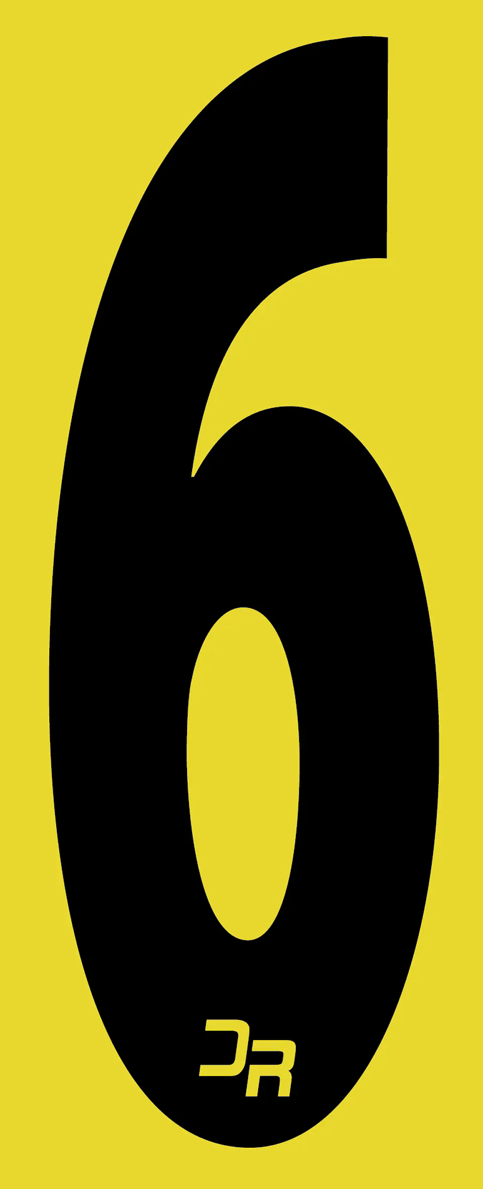 Número adhesivo 15cm con fondo 7
