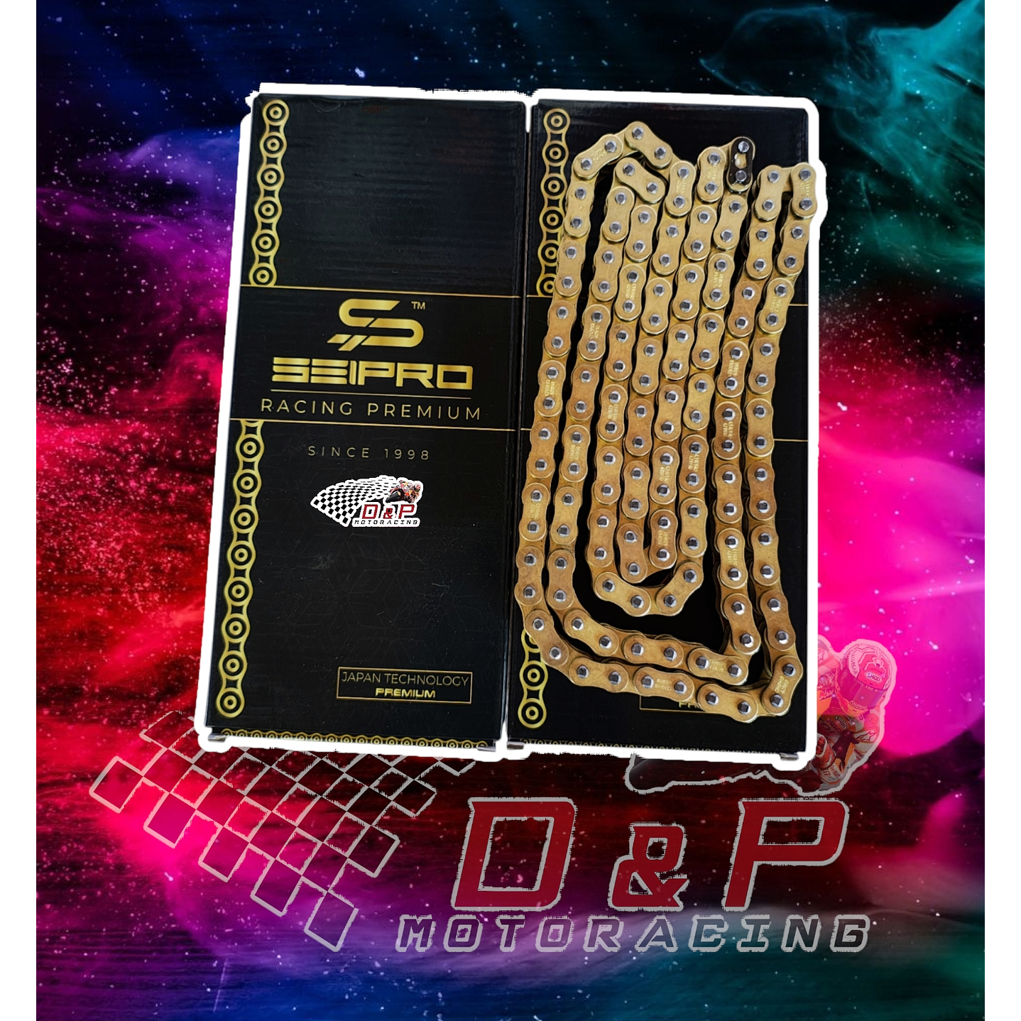 Cadena 520 X 120 Dorada Reforzada Con Oring SEIPRO JAPAN TECHNOLOGY  1