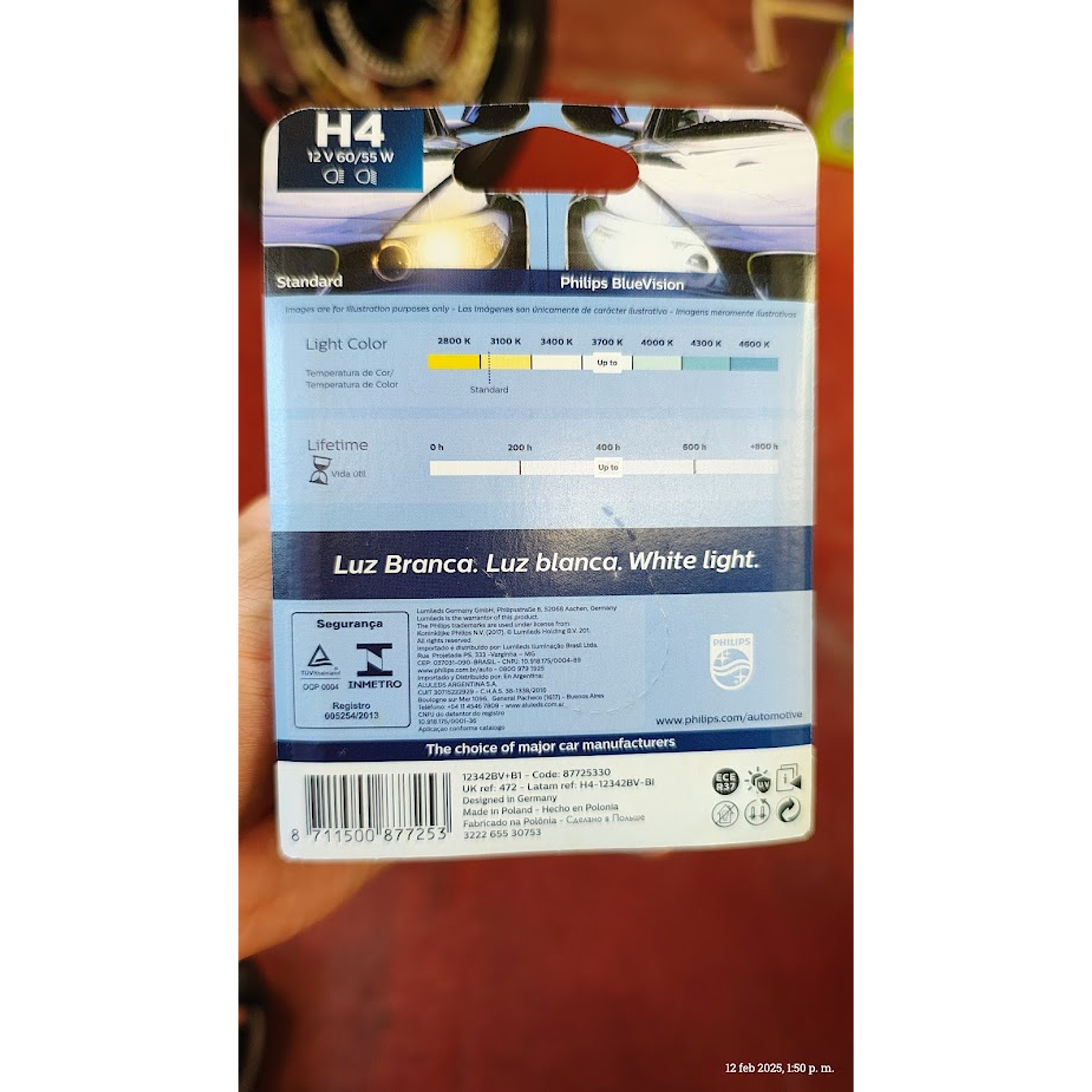 ampolleta h4 blue vision philips 2