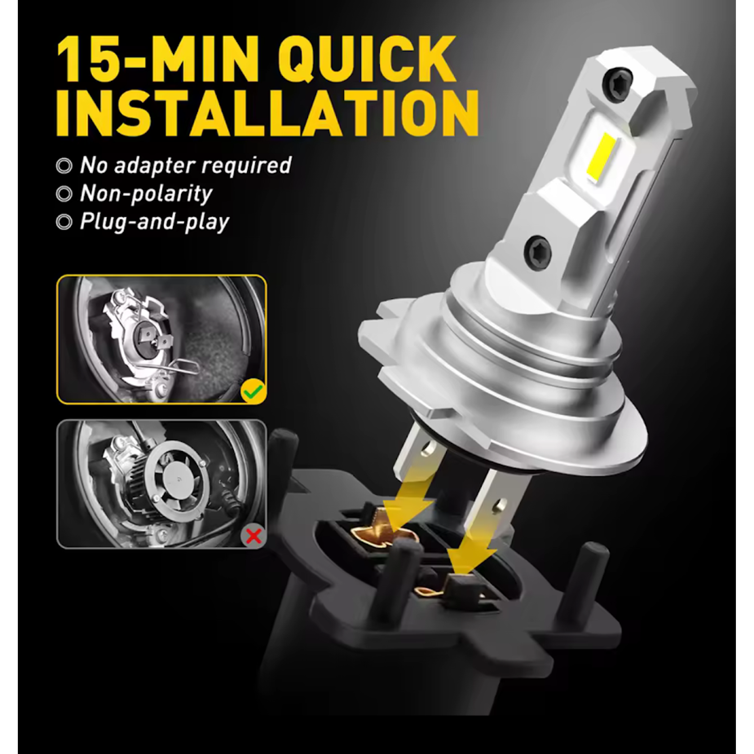 Ampolleta Led H7 12v Conexión Rápida 2