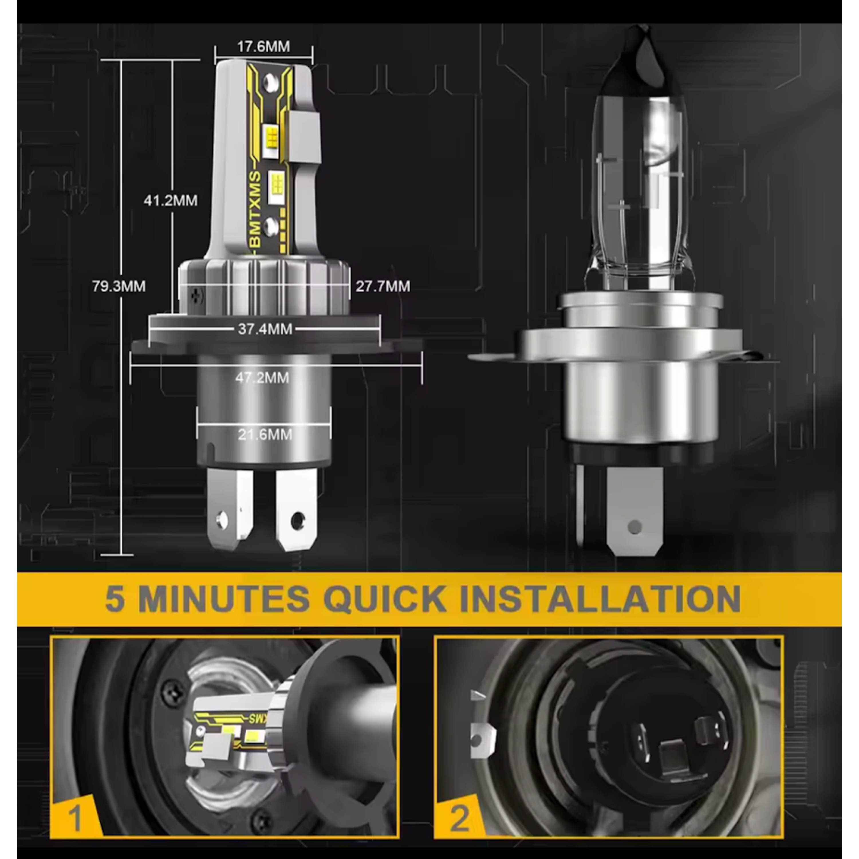 Ampolleta H4 Led Conexión Rápida 2