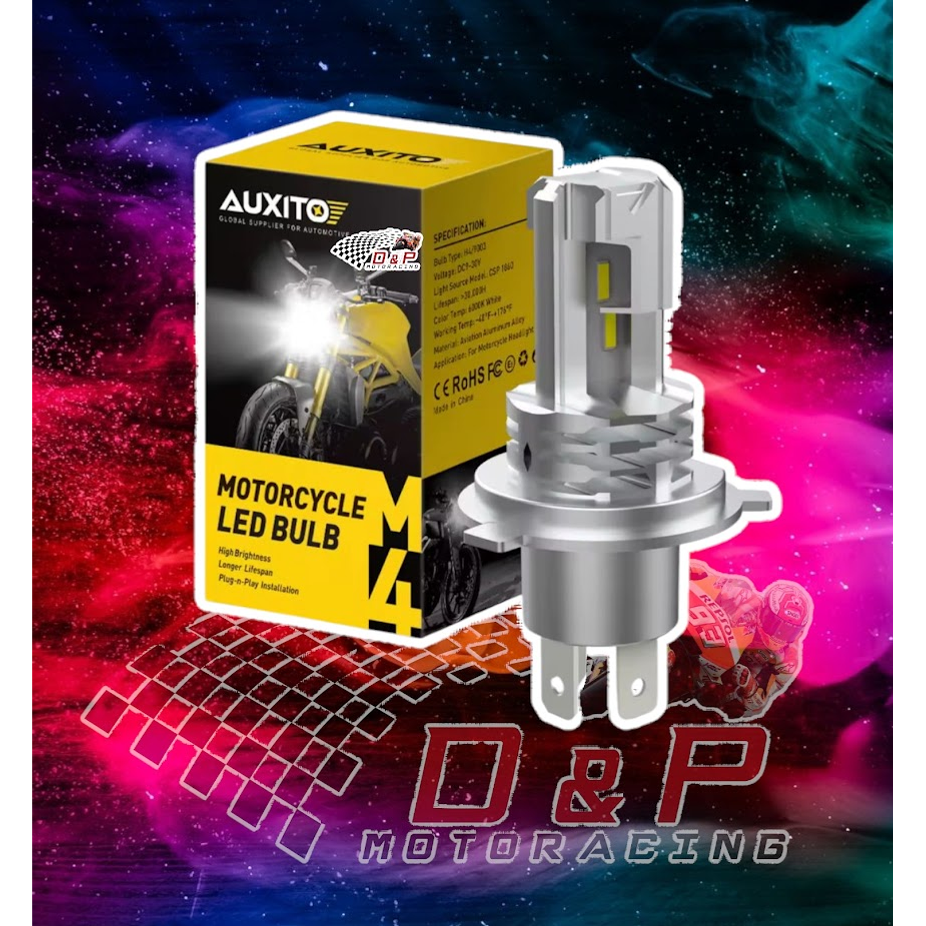 Ampolleta Led H4 12v Motocicleta Conexión Rápida 1