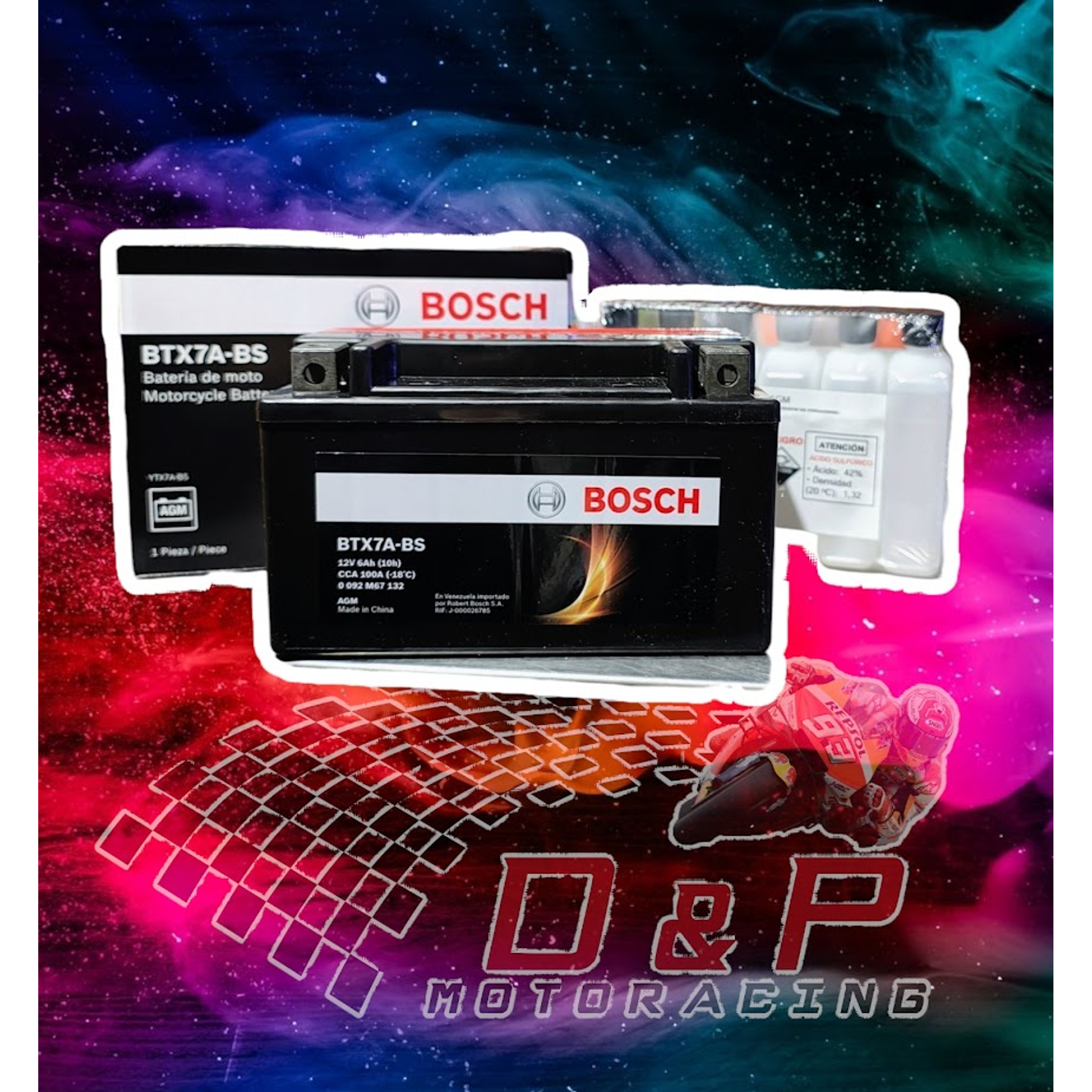 Batería Btx7a Bosch 12v Motocicletas Cuatrimotos Scooters