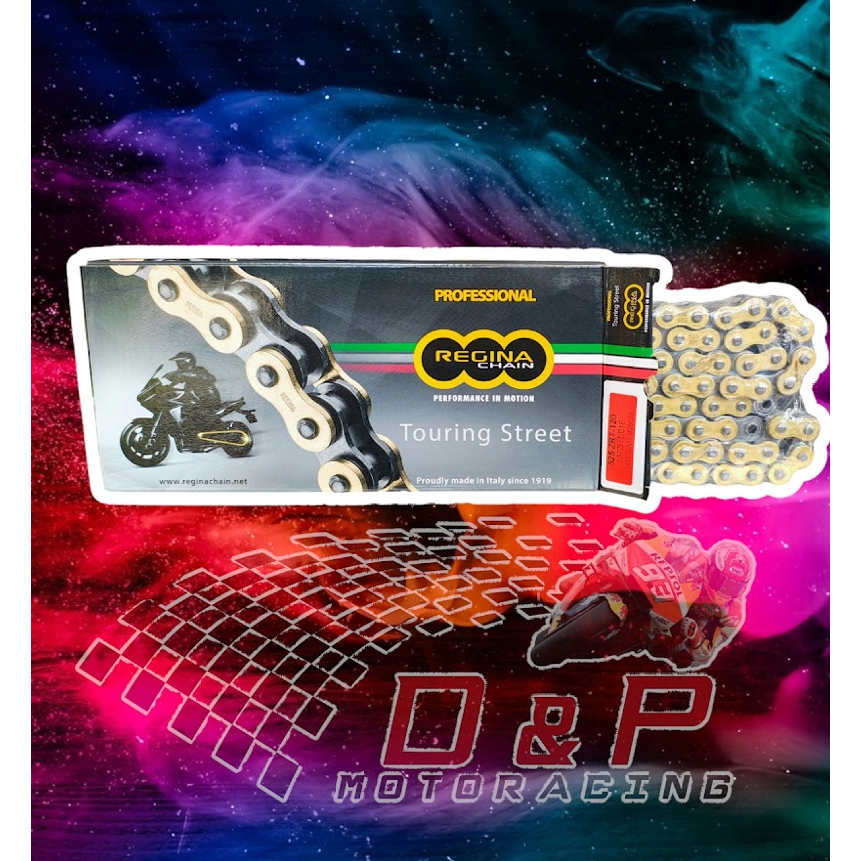 Cadena Regina Touring Street 525 Z'ring Remache Dorada 1