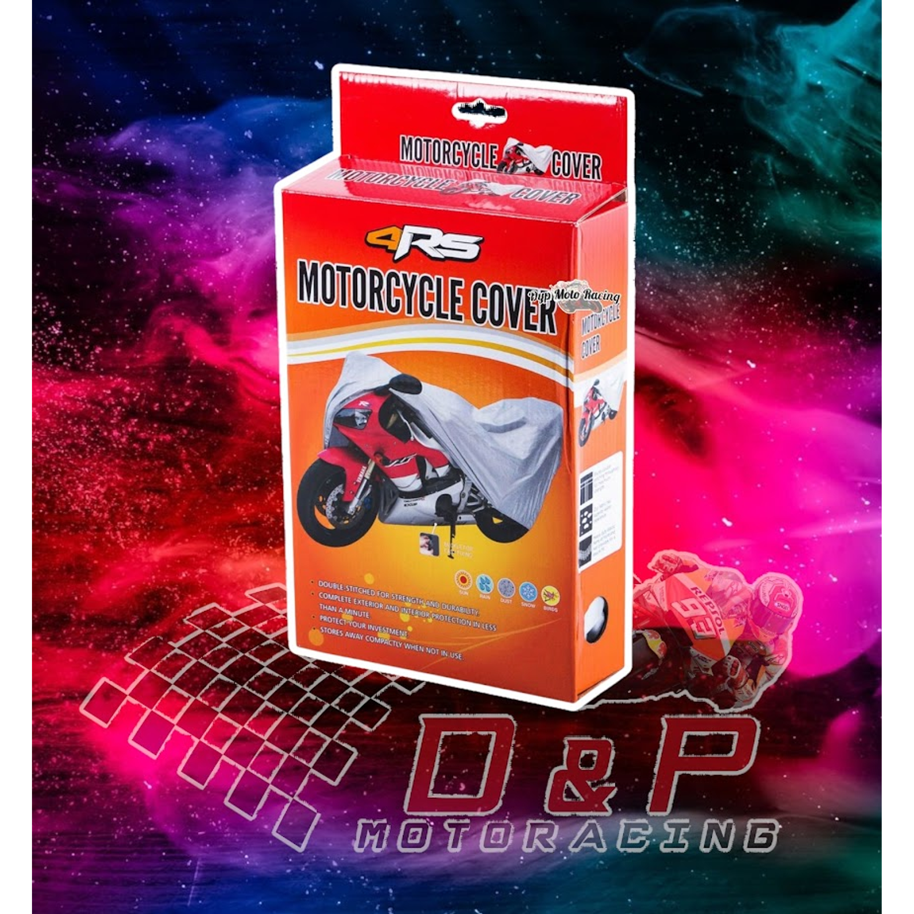 Cobertor Para Moto 4rs Polyester Talla L Gris 3