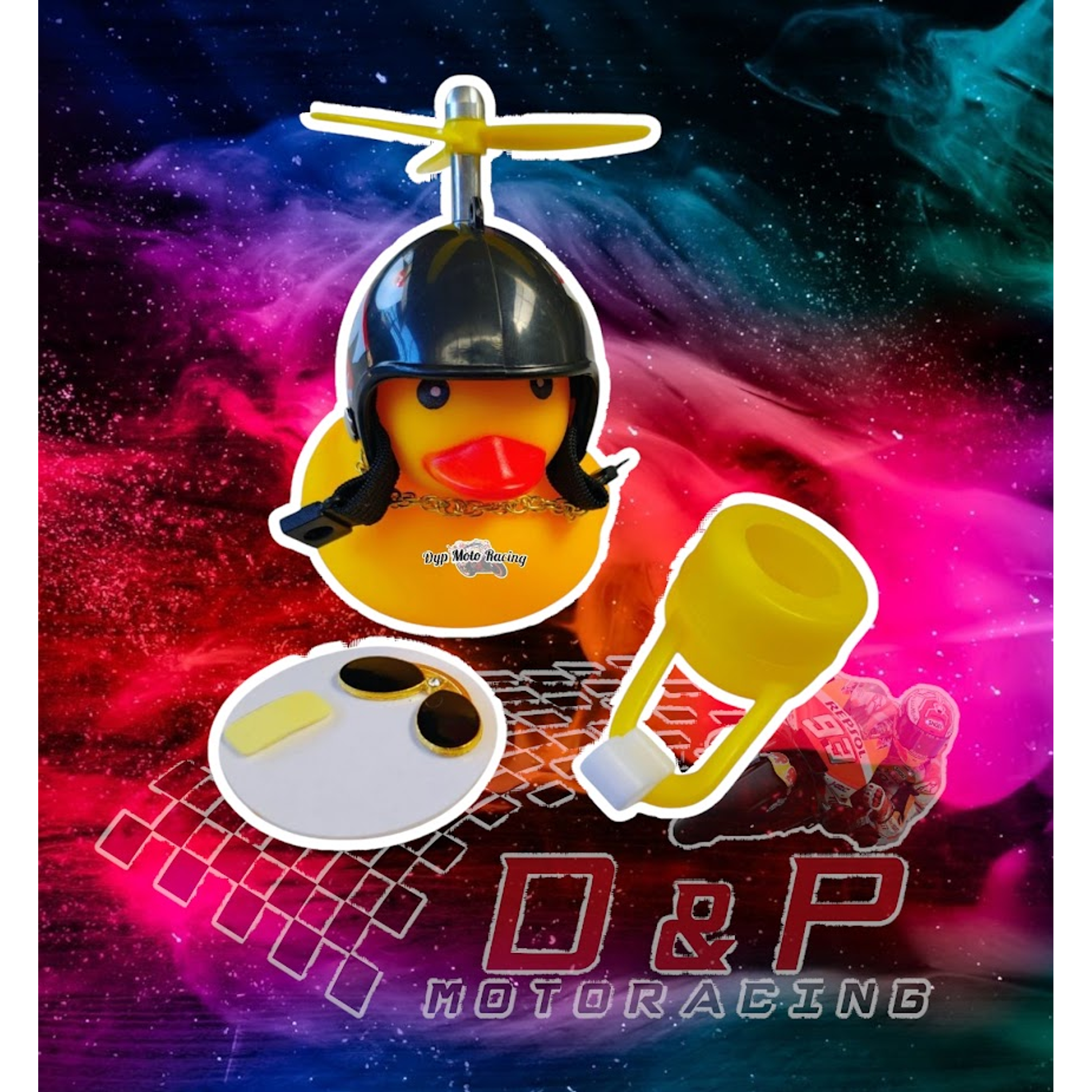 Pato Motoquero Goma Adorno Para Moto Surtido 1