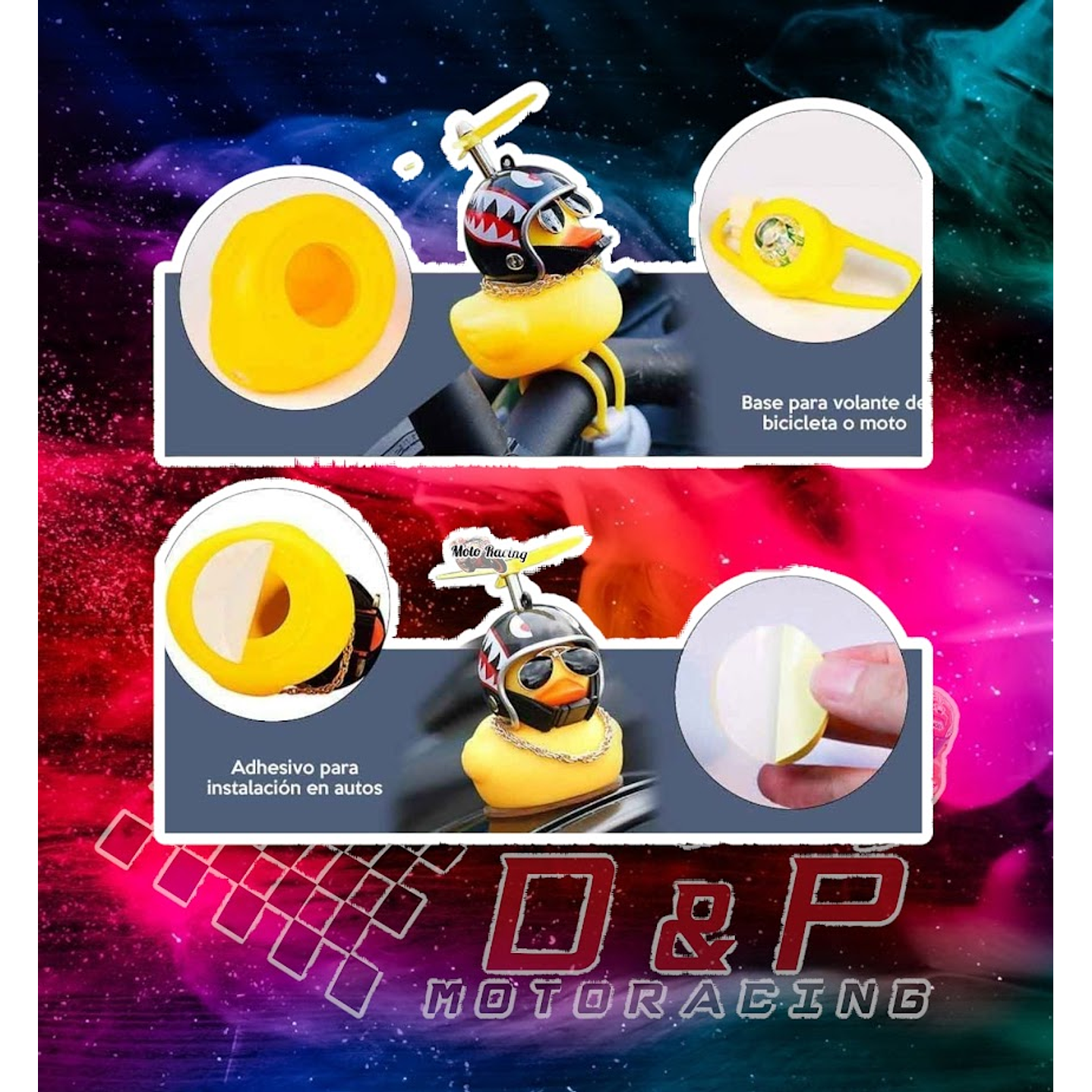 Pato Motoquero Goma Adorno Para Moto Surtido 2