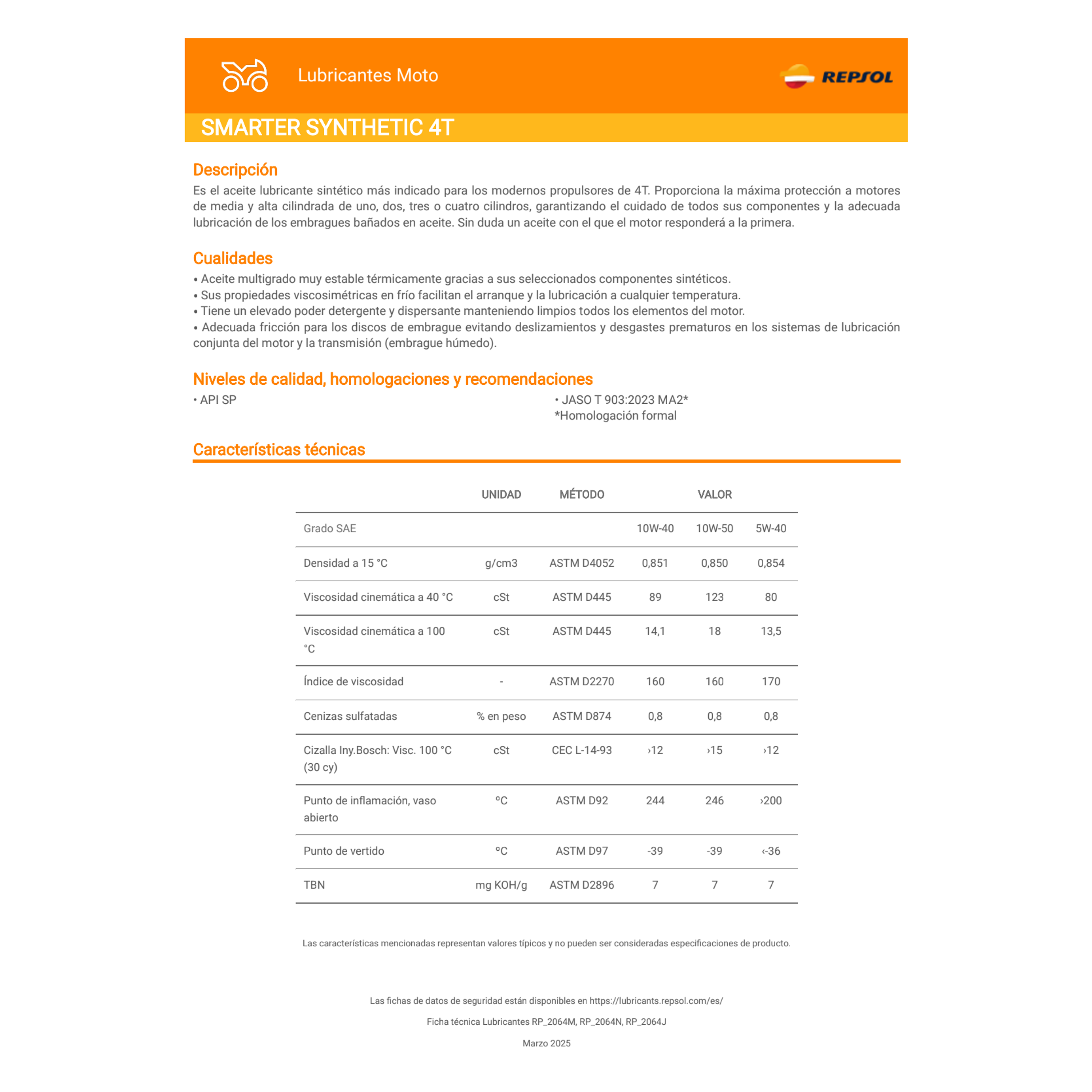 Aceite Repsol 10w40 Full Sintético smarter  2
