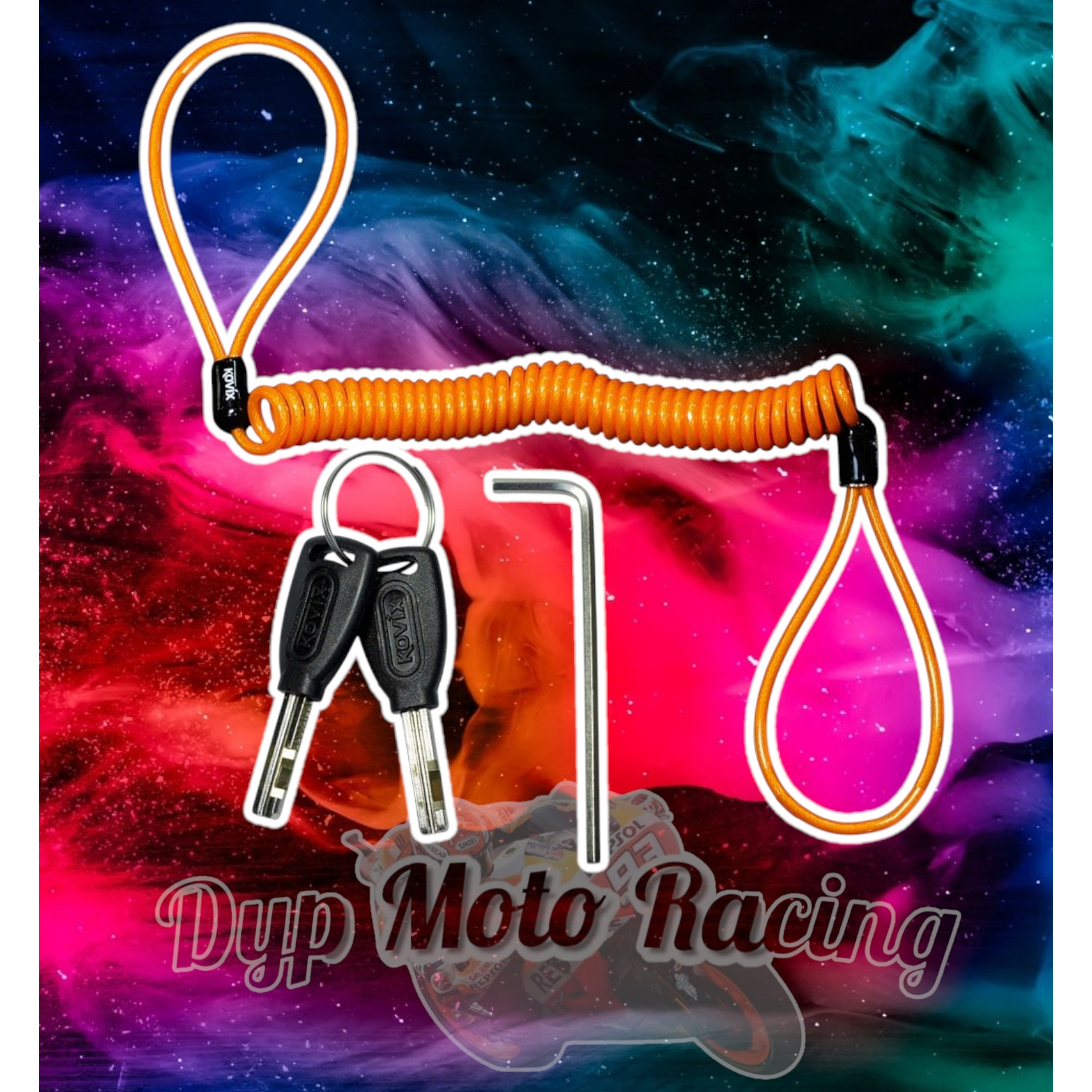 Candado Disco Moto Kovix Alarma 120db Kt6 6mm Color naranjo 3